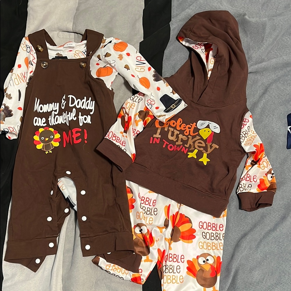 Brown Thanksgiving Baby Outfit Set